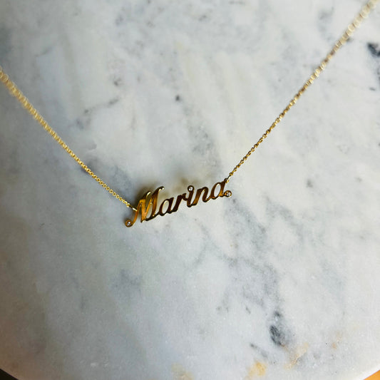 Колие с ръкописно име Marina / SAMPLE SALE