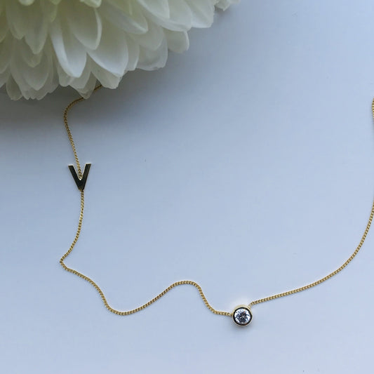 LETTER & GEM necklace - BYVELA jewellery