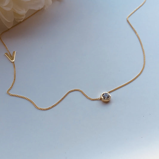 LETTER & GEM necklace - BYVELA jewellery