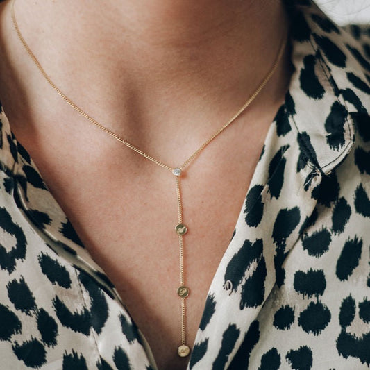 COINS & GEM ON CHAIN necklace