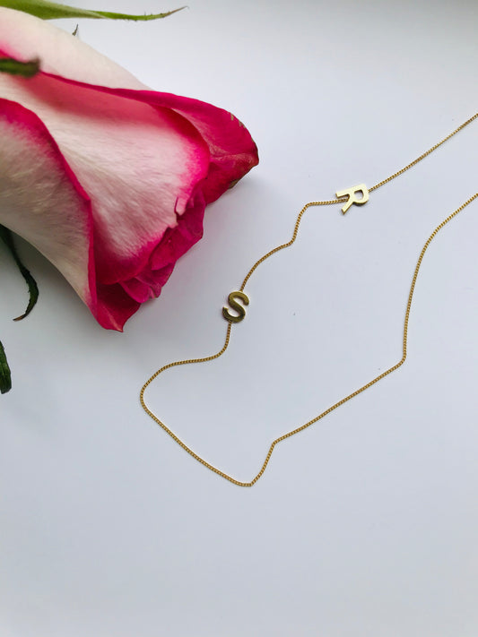LETTERS ON CHAIN necklace - BYVELA jewellery