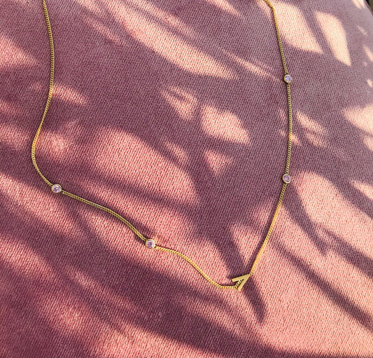 GEMS & LETTER necklace - BYVELA jewellery