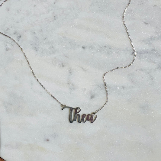 Колие с калиграфско име Thea / SAMPLE SALE