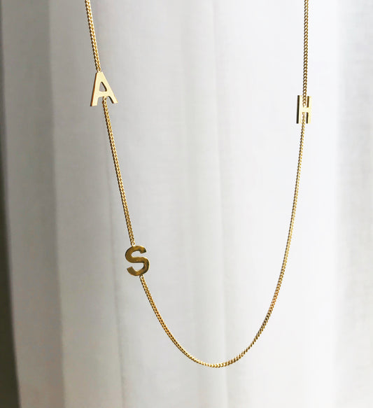 LETTERS ON CHAIN necklace - BYVELA jewellery
